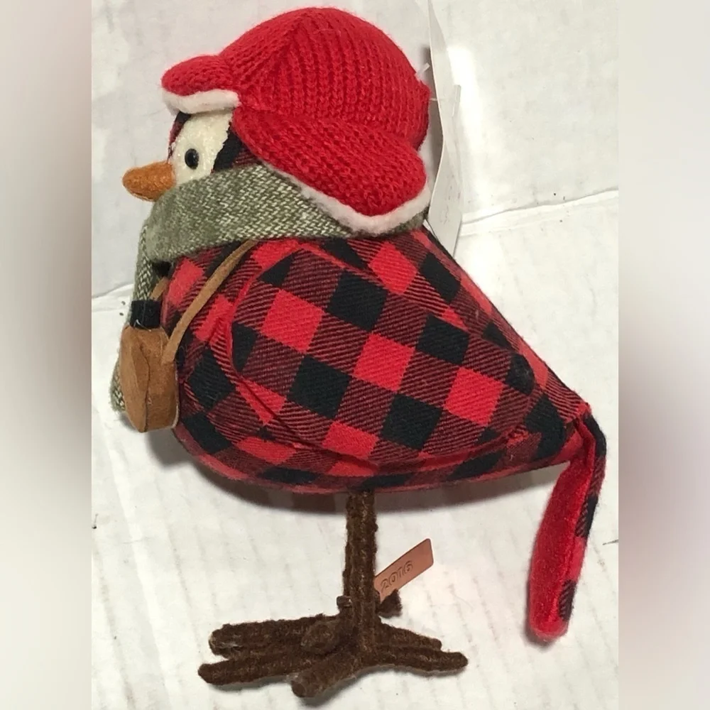 Target 2016 Wondershop Holiday Christmas Bird Styrofoam Scout green Scarf Plaid